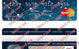 Central African Republic Ecobank bank mastercard psd template