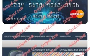 Chad Ecobank bank mastercard psd template