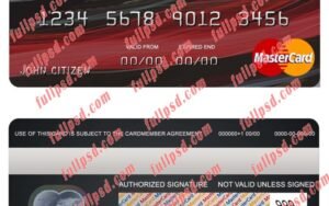 Chile Banco de Chile bank mastercard psd template