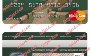 China Everbright bank mastercard psd template