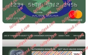 China Minsheng bank mastercard psd template