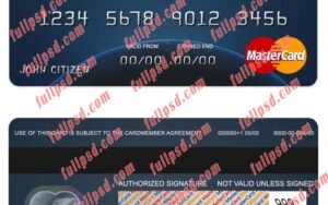 Colombia BBVA bank mastercard psd template