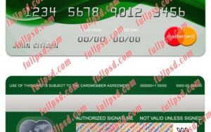 Comoros Sanduk bank mastercard psd template