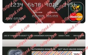 Congo Afriland First bank mastercard psd template