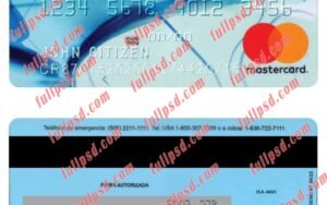 Costa Rica BCR bank mastercard version 2 psd template