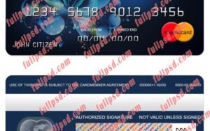 Cote dIvoire Citi bank mastercard psd template