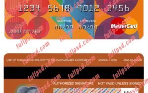 Croatia Podravska bank mastercard psd template