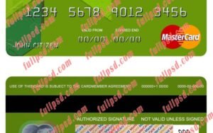 Cuba Metropolitano bank mastercard psd template