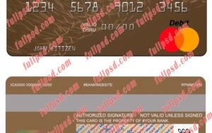 Dominican Republic Banco BID mastercard psd template