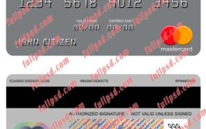 Ecuador Produbanco mastercard psd template