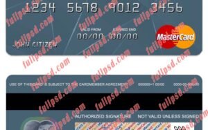 El Salvador Banco Azul de El Salvador mastercard psd template