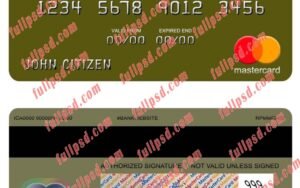 Equatorial Guinea BGFI Bank mastercard psd template