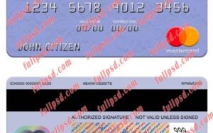 Ethiopia Awash International Bank mastercard psd template