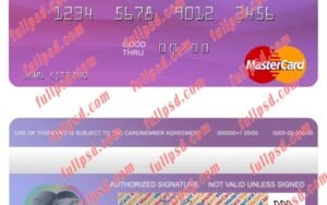 Ethiopia Dashen Bank mastercard psd template