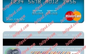 Fiji BRED Bank mastercard psd template