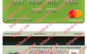Fiji Bank of South Pacific mastercard psd template