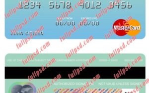 Finland Bank of Aland mastercard psd template