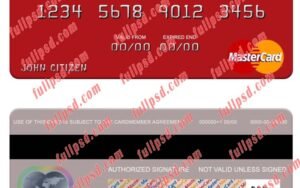 France Credit Agricole Bank mastercard psd template