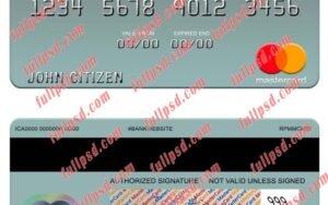 Gabon BGFI Bank mastercard psd template