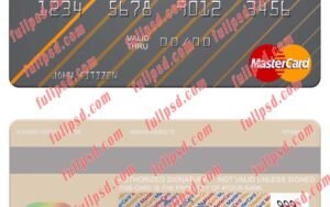 Gambia Access Bank mastercard psd template