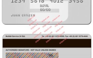 Germany Sparkasse MasterCard psd template