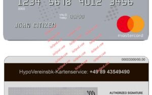 Germany UniCredit Bank MasterCard Credit Card psd template