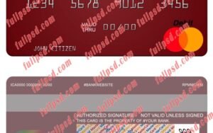 Ghana Zenith Bank of Ghana mastercard psd template