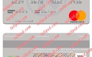 Greece Alpha Bank mastercard version 3 psd template