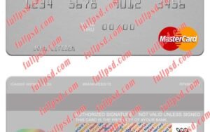Greece Attica Bank mastercard psd template
