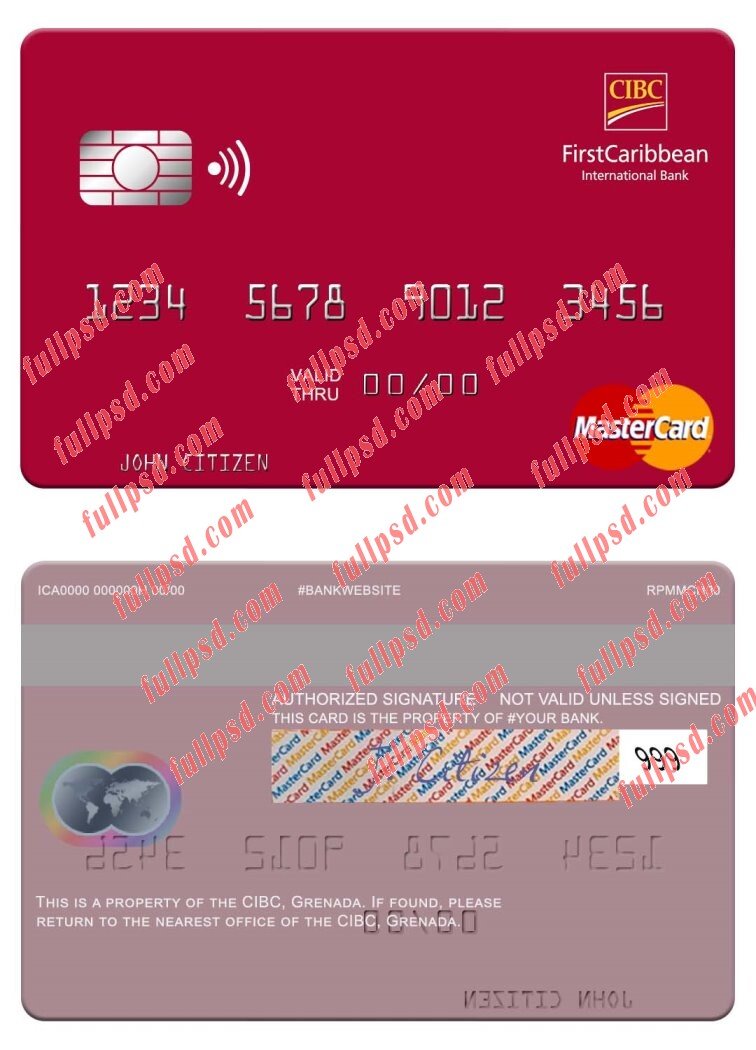 Grenada CBIC mastercard psd template