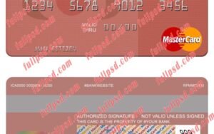 Guatemala Azteca Bank mastercard psd template