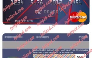 Guyana Bank of Nova Scotia mastercard psd template