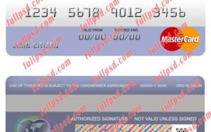 Haiti BRH Bank mastercard psd template