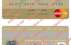 Haiti BUH Bank mastercard psd template