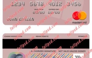 Honduras Banco Atlantida mastercard psd template