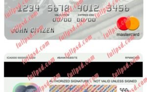 Hungary OTP Bank mastercard psd template