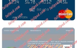 Iceland Landsbankinn mastercard psd template