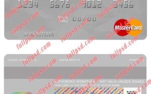India Indian Overseas Bank mastercard psd template