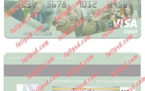 download Indonesia Bank BTPN visa debit card psd template