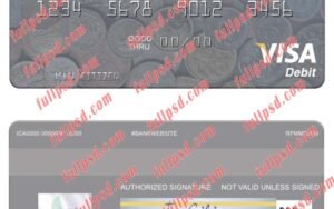 download Indonesia Bank Mandiri visa debit card psd template