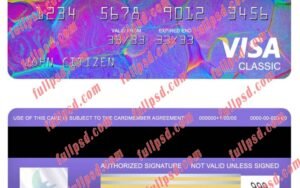 download Indonesia Bank Rakyat Indonesia BRI visa classic card psd template