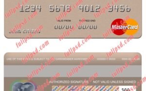 Iran Bank Sepah Iran mastercard psd template