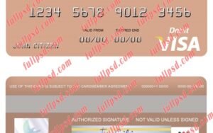 download Iran Bank Sepah Iran visa debit card psd template