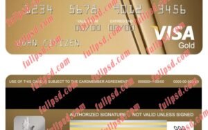 download Iran Melli Bank visa gold card psd template
