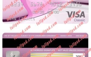 download Iran Zamin Bank visa classic card psd template
