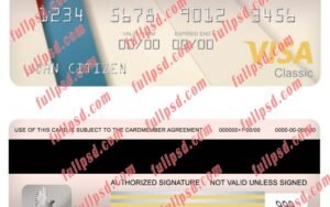 download Iraq Kurdistan International Bank visa classic card psd template