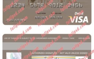 download Iraq Rasheed Bank visa debit card psd template