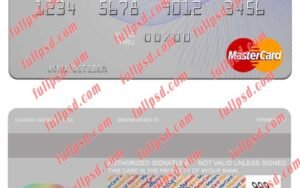 Ireland Bank of Ireland mastercard psd template