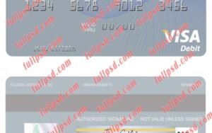 download Ireland Bank of Ireland visa debit card psd template