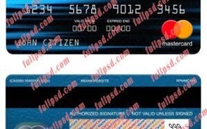 Ireland Fire Financial bank mastercard psd template